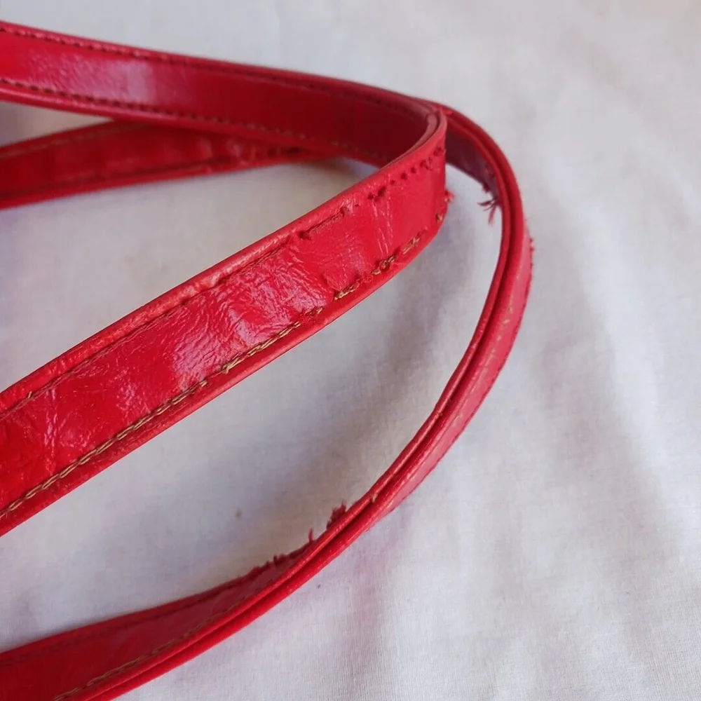 Vintage MCM Red Vinyl Handbag Double Handle